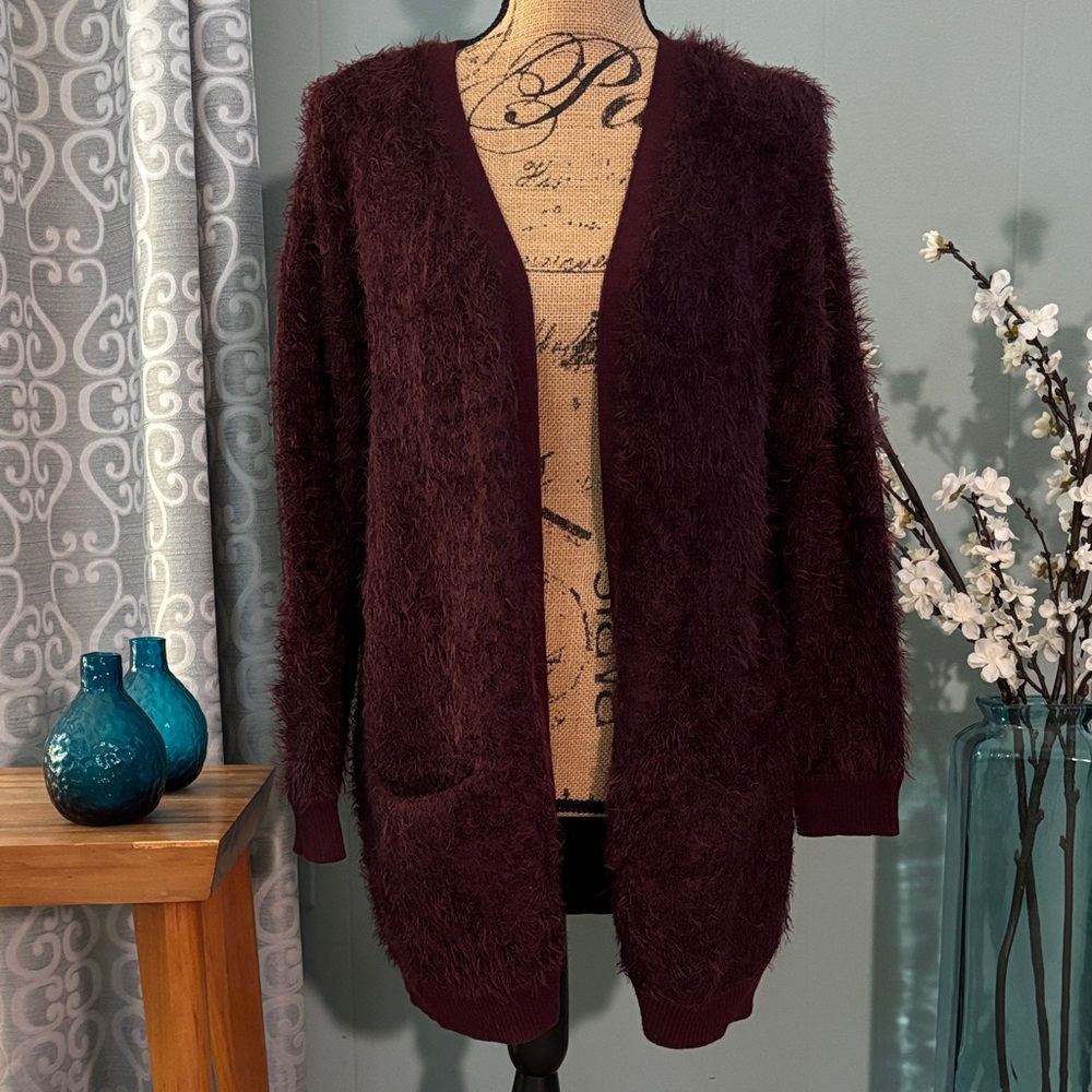 Matilda Jane Fuzzy Eyelash Open Cardigan Sweater